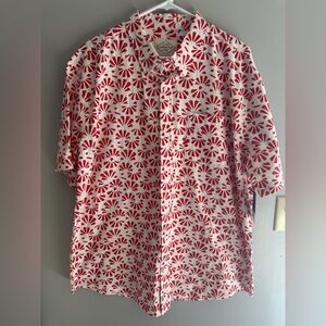 St. John’s Bay Men’s Floral Short Sleeve Classic Fit Button Down Shirt SZ XXL
